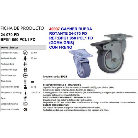 gayner rueda 24-070fd ref bpg1 050 pcl1-fd gris c-freno(almeria)