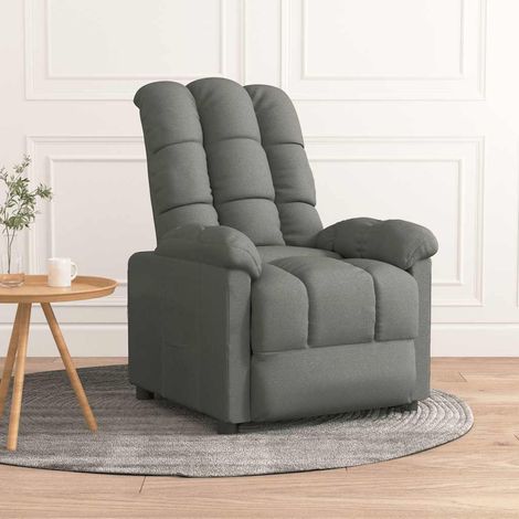 vidaXL Recliner Chair Dark Grey Fabric (1/5)