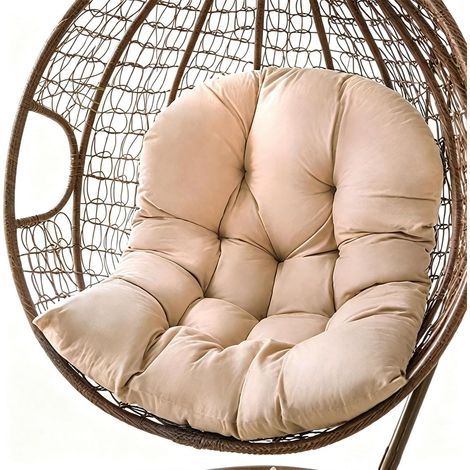 Hanging Chair Cushion 80 x 120 cm, Hanging Egg Cushion, Khaki Hanging Chair Cushion, Extra Thick Soft Cushion - Suitable for Swing Chairs and Garden Chairs (1/5)
