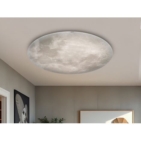 Dimmbare LED Deckenleuchte LUNAR mit Nachtlicht, Mondphasen Fernbedienung Ø 60cm