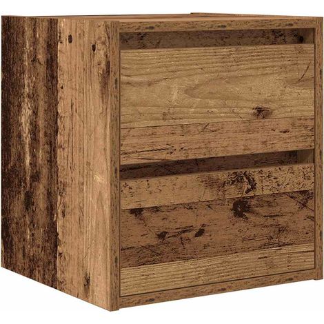 Maison Exclusive - Wand-Nachttisch Altholz-Optik 38x34x40 cm