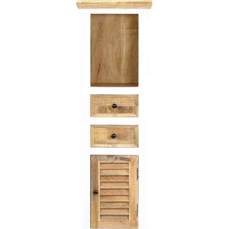 Maison Exclusive - Credenza Bianca e Marrone 40x30x128 cm in Legno di Mango Grezzo (1/5)
