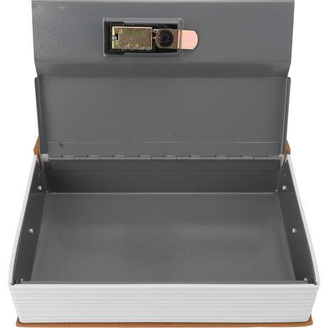 Coffre-fort livre de diversion, grand format, style dictionnaire, en acier inoxydable, avec serrure à combinaison pour pièces, cartes et documents, marron (1/5)