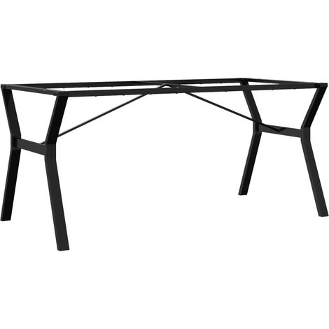 Pieds de table à manger cadre en Y 160 x 80 x 73 cm robustes design industriel en acier noir