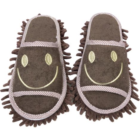 1 par de zapatillas de limpieza, suela extraíble, lavables a máquina, antideslizantes, para el hogar y la oficina. (1/5)