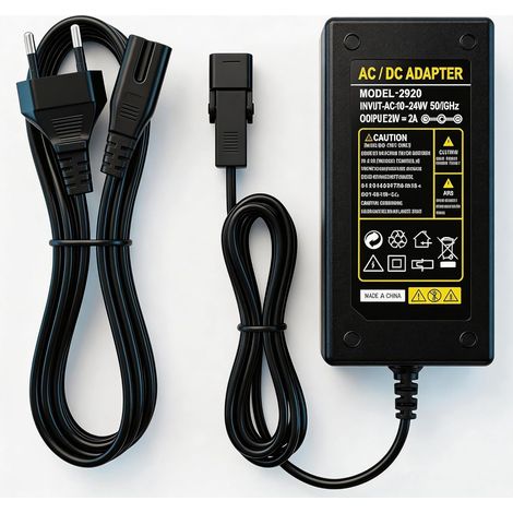 Adaptateur Secteur 29V 2A Fauteuil Électrique AC/DC 100-240V Universel Compatible 24V, Connecteur 2 broches, Protection sécurité, Câble long, Remplacement alimentation, Canapé relax (1/5)