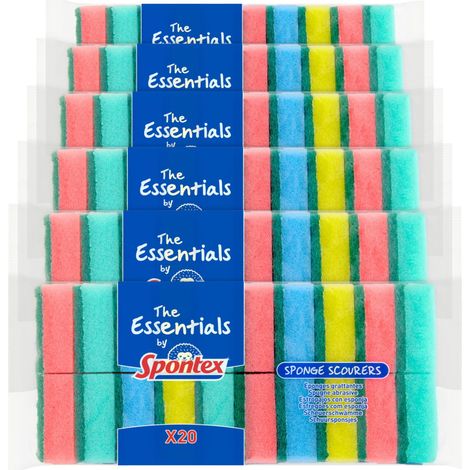 Spugna abrasiva Spontex Essentials – 6 x Confezione da 20, totale 120 (1/3)
