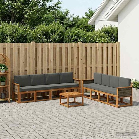 vidaXL Outdoor-Sofagarnitur 9 Stk. Natur und Anthrazit (1/5)