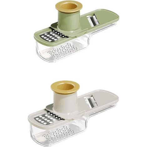 Mini trancheuse à ail multifonctionnelle 3 en 1 avec réservoir, hachoir à ail, outil de cuisine pratique pour râper et hacher l'ail, le gingembre et les noix (Vert + Blanc) (1/5)