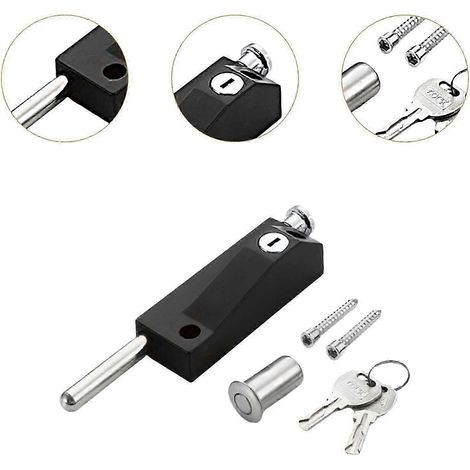Loquet de porte étanche avec 2 clés, verrou à ressort de sol, compatible avec les salles de bain et les toilettes de la maison, en acier inoxydable argenté. (1/5)