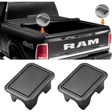 Cubiertas para los bolsillos de estacas de la Ram 1500, cubierta para los bolsillos de estacas del riel trasero de la caja de la camioneta compatible con Dodge Ram 2019-2024 2025 (juego de 2) (1/5)