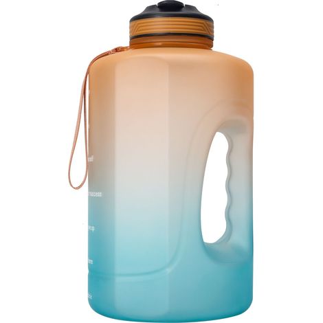 1 Gourde de sport 3,78 L avec paille et embouts, bouteille PETG sans BPA étanche pour randonnée camping fitness (1/5)