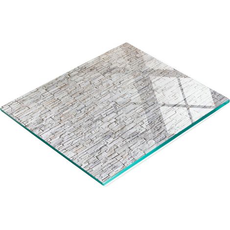 Tablero de cocina de vidrio templado con gr谩ficos decorativos de piedra para pared, 60x52 cm.