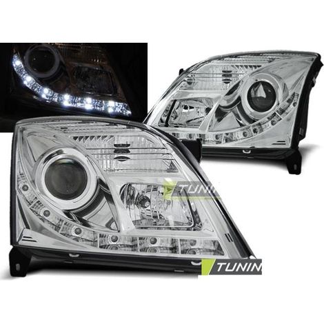 Paire de feux phares Opel Vectra C 02-05 Daylight led chrome-27361696 (1/2)