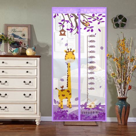(90 x 210 cm, Purple)Magnetic Mosquito Net for Door - Mesh Curtain - To Keep Insects Out