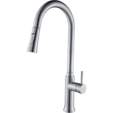Cleafe - Rubinetto Monocomando Lavello Cucina Con Doccetta Estraibile A Canna Alta Lunga -