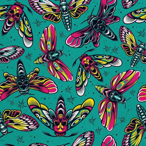 Tela Oxford decorativa para exteriores - Motivo de polillas con calaveras I DX617 (1/5)