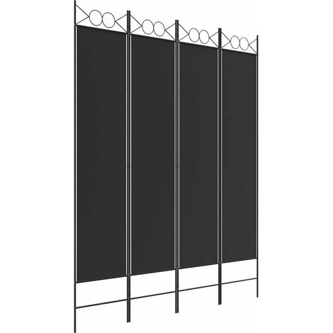 Paravent Cloison de séparation 4 panneaux, Pour Jardin, Balcon, Terrasse Noir 160x200 cm Tissu OIB6218E (1/5)