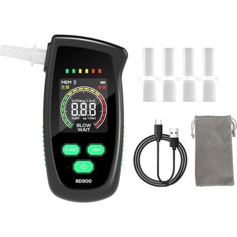 Beyamis Alcootest portable haute précision avec affichage LED numérique, rechargeable par USB, analyseur d'haleine, dispositif de détection d'alcool (1/5)