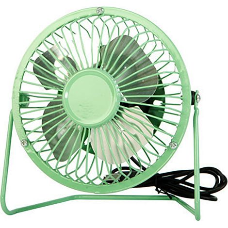 Ventilateur de bureau USB 14,5 cm – Mini ventilateur personnel silencieux en métal, pour maison, bureau, voiture et voyage (Vert) (1/5)