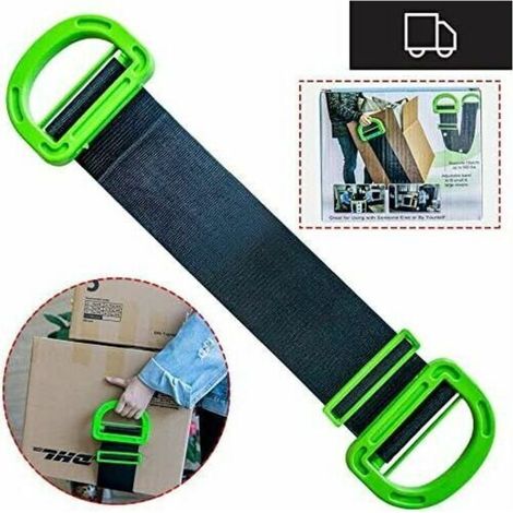 Sangle de Levage - 150 kg - Pour Meubles Matelas Appareils Électroménagers - 180 cm - Noir Vert - 2 Pièces (1/5)