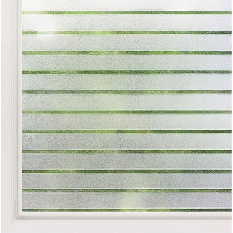 pellicola elettrostatica per finestre da 45x200 cm con motivo a righe orizzontali, pellicola opaca, adesivo satinato senza colla, pellicola per la privacy per finestre di cucina, casa e bagno (1/4)
