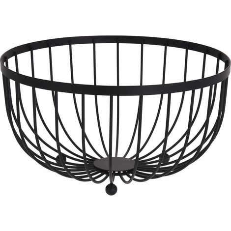 Obstkorb, Deko Korb Metall ⌀ 25 cm H: 13 cm, Schwarz - EH Excellent Houseware