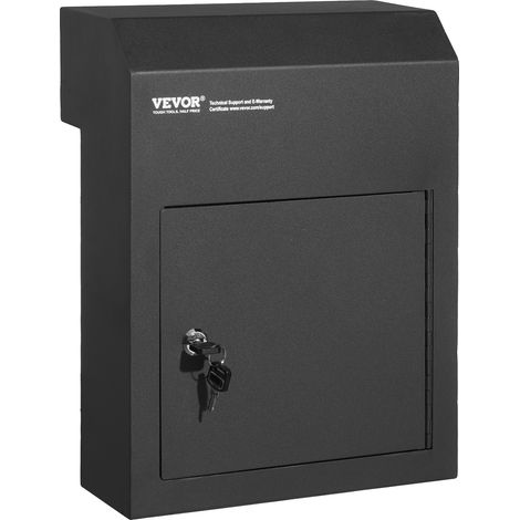 Buzón de pared VEVOR de 31,8 x 16 x 42,9 cm con cerradura de combinación negra, negro-12,25 x 6,5 x 15 pulgadas (1/2)