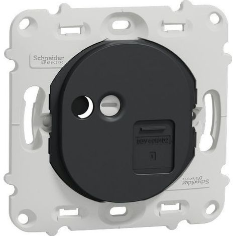 Ovalis - prise RJ45 - cat.6UTP - téléphone/informatique -sans plaque -Anthracite (S461475)