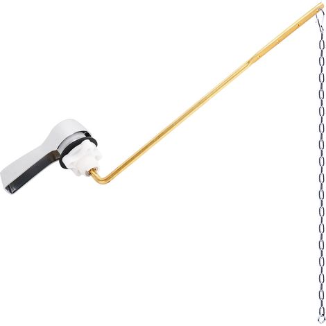 Kit de Remplacement de Poignée de Chasse d'Eau Métallique Universelle Montage Avant, Chrome  Poignée de Chasse de WC avec Levier de Réservoir en Laiton Massif, Acier Inoxydable (1/5)