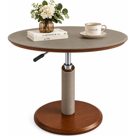 Höhenverstellbarer Beistelltisch K80 Ø50 cm Grau (1/5)