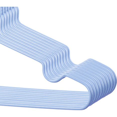 Set mit 10 formstabilen Kleiderbügeln für Kinder und Erwachsene, für den Gebrauch zu Hause und im Studentenwohnheim, nordisch blau, 30 cm. (1/5)