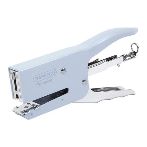 Grapadora rapesco tenaza porpoise capacidad 40 hojas usa grapas 24/6-8 y 26/6-8 color azul