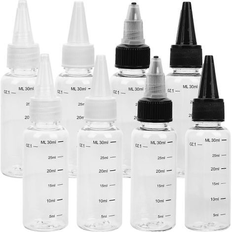 Lot de 8 flacons souples vides, flacons souples gradués et rechargeables pour le bricolage-10x2CM