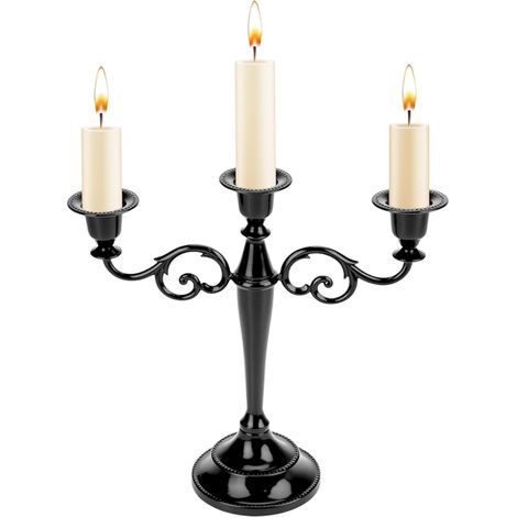 Black 3 Branch Candelabra Candle Holder Vintage Modern Wedding Home Decor (1/5)