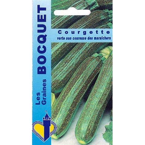 Graines de courgette verte non coureuse – Semis de mars à juin – Non hybrides, reproductibles – Environ 30 graines – 5g – Graines Bocquet