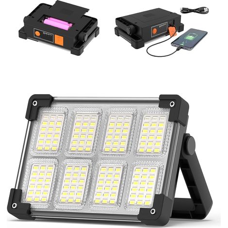 Projecteur LED Rechargeable, Lampe de Chantier Extérieur Portable (1/5)