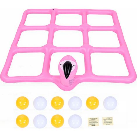 Jeu de lancer gonflable avec 10 balles en PVC pour piscine, 3 balles à aligner, jouet flottant pour enfants, adolescents et adultes, rose (1/5)