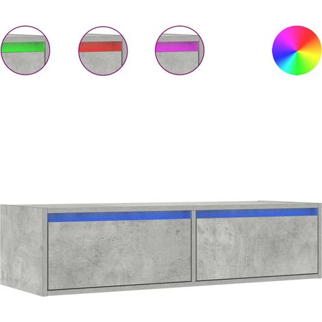Maison Exclusive - TV-Schrank mit LED-Leuchten Betongrau 100x35,5