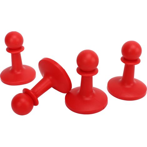 Lot de 4 capuchons anti-foudre pour poteaux de tente et d'auvent, protection contre la foudre, rouge vif, pour le camping et la randonnée. (1/5)