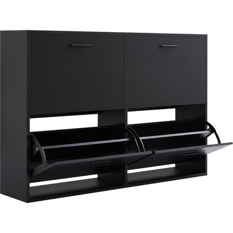 CASABEL Meuble à Chaussures - Armoire à Chaussures 4 Abattants -