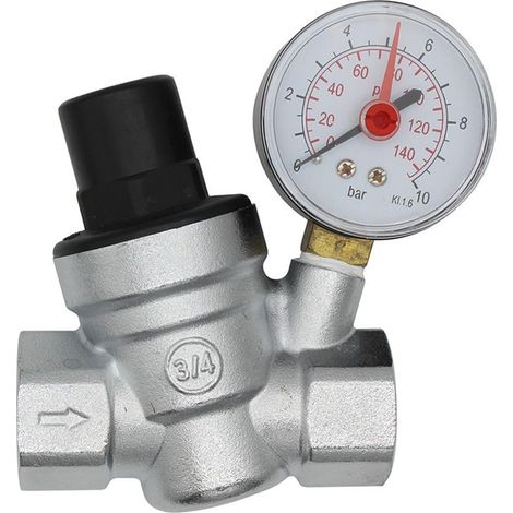 Réducteur Pression Eau DN20 3/4’’ – Régulateur avec Manomètre, Contrôle Fiable pour Systèmes Plomberie (1/5)