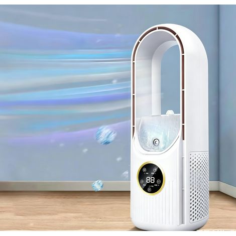 Ventilateur colonne silencieux sans pales – 35 dB – 6 vitesses – Humidification – Minuterie 6H – Écran LED – Pour chambre et salon – Enlenk (1/5)