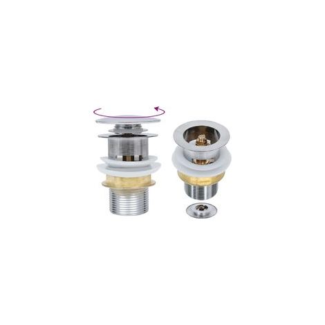 Ablaufstopfen ohne Überlauf, silber, 6,4 x 6,4 x 9,1 cm - Crezuo