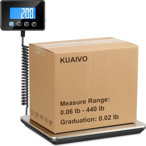 Balance Colis, Numérique Haute Précision Pese Colis 200 kg/10 g avec Fonction Hold Tare, Balance Professionnelle pour Poste, Petites Entreprises, et Bagages (Incl. 2 Piles AAA (1/5)