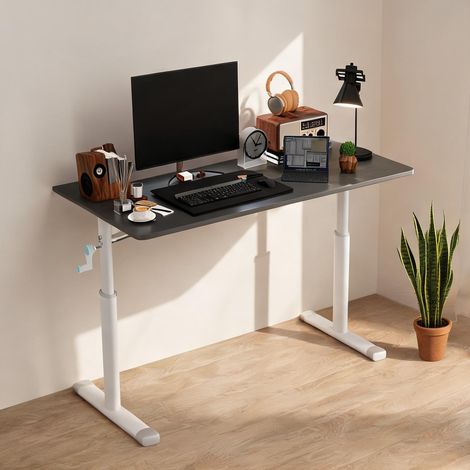 Bureau réglable en hauteur gris 120 x 60 cm pour enfant et adulte (1/5)