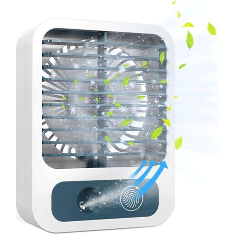 Mini ventilateur de bureau brumisateur avec réservoir d'eau de 60 ml, rechargeable par USB, 3 vitesses, silencieux, idéal pour la maison, le bureau et l'extérieur. (1/4)