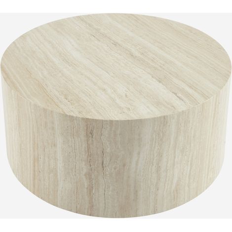 Tavolino rotondo effetto legno