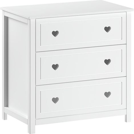 Commode Enfant 3 Tiroirs "Amori" 90cm Blanc