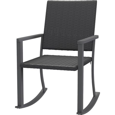 YODOLLA Gartenstuhl, Außen Rattan Feuerschale Terrassestühle mit Armlehnen & Metallrahmen, 1 STK.